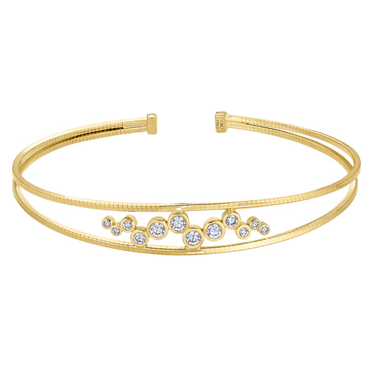 Bubble Pattern Omega Cable Cuff Bracelet   (LL7169B-G)