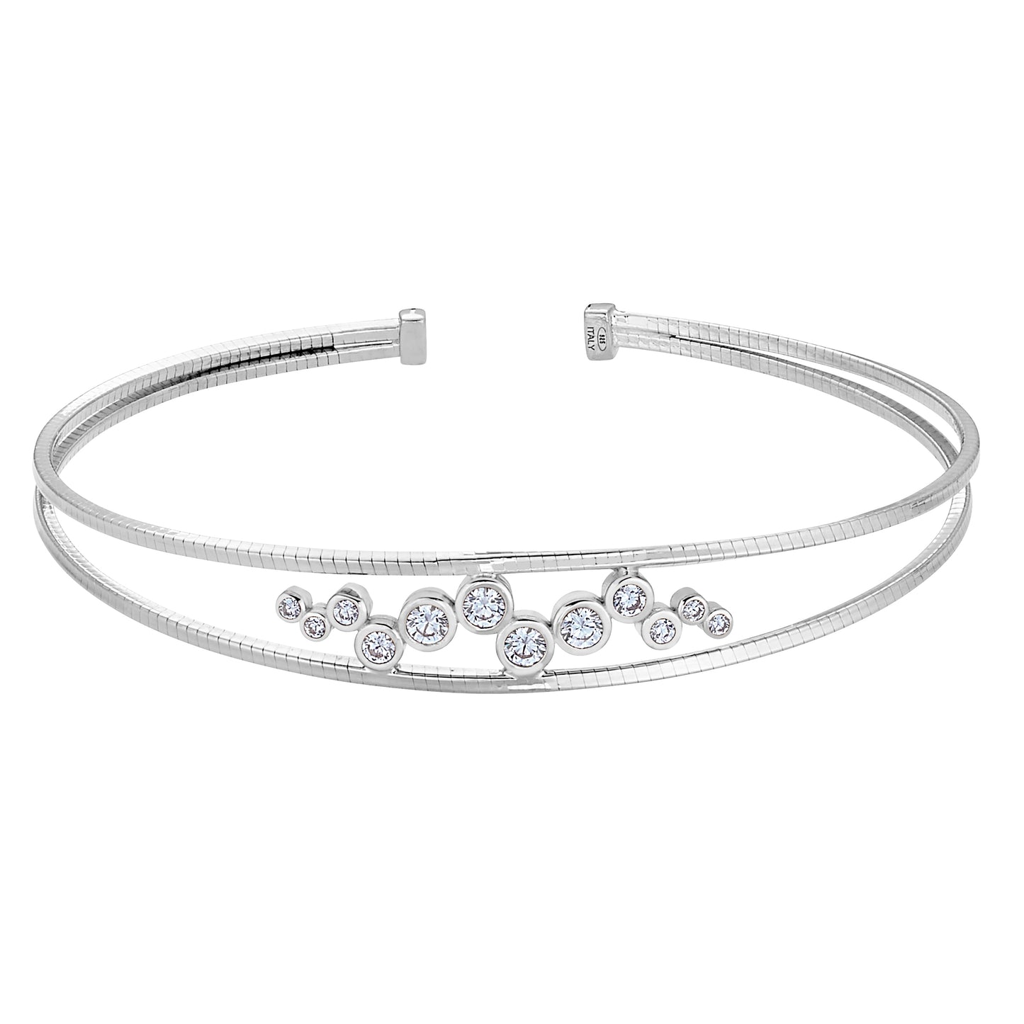 Bubble Pattern Omega Cable Cuff Bracelet (LL7169B-RH)
