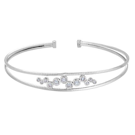 Bubble Pattern Omega Cable Cuff Bracelet   (LL7169B-RH)