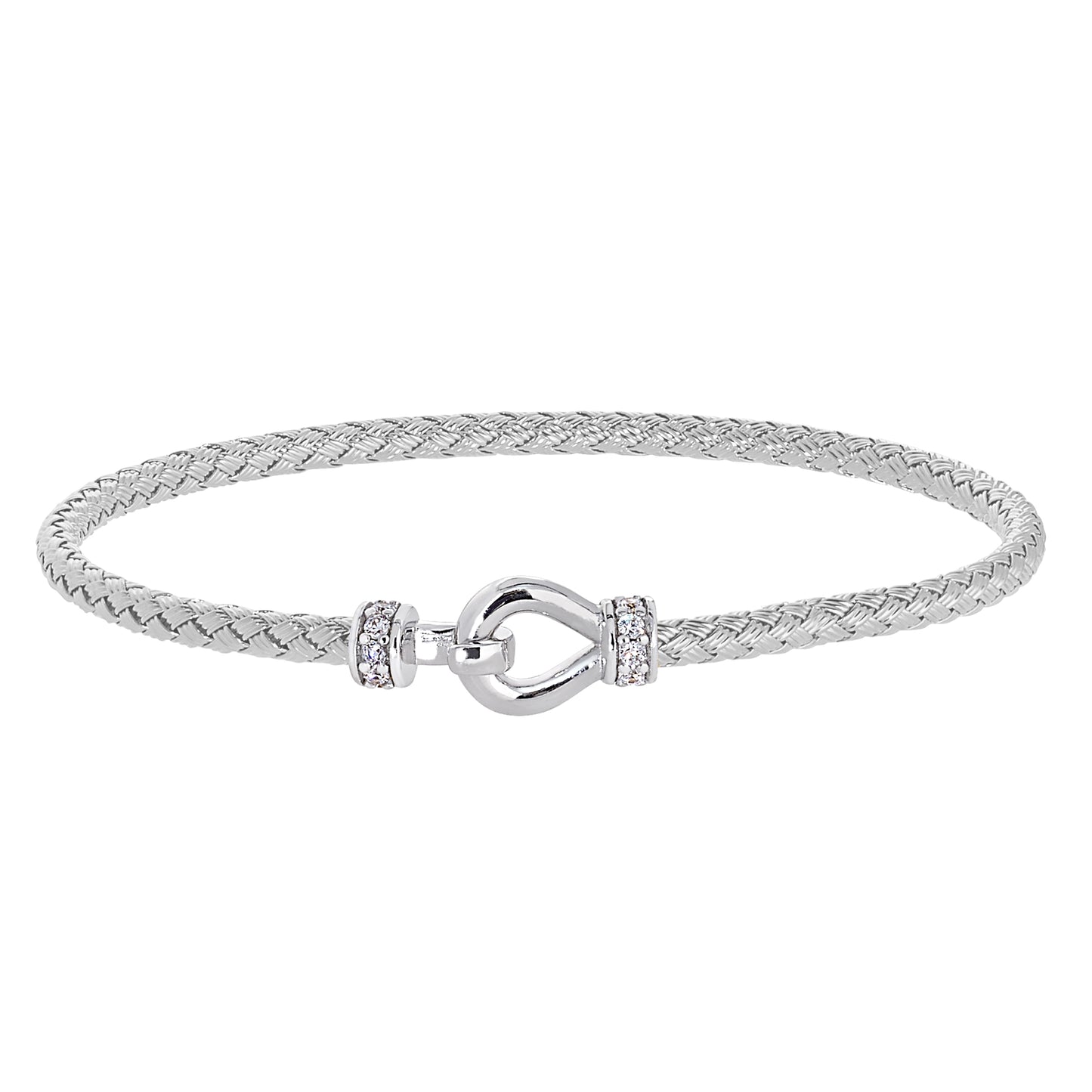 Loop and Hook Top Closure Basketweave Bracelet (LL7170B-RH-RH)