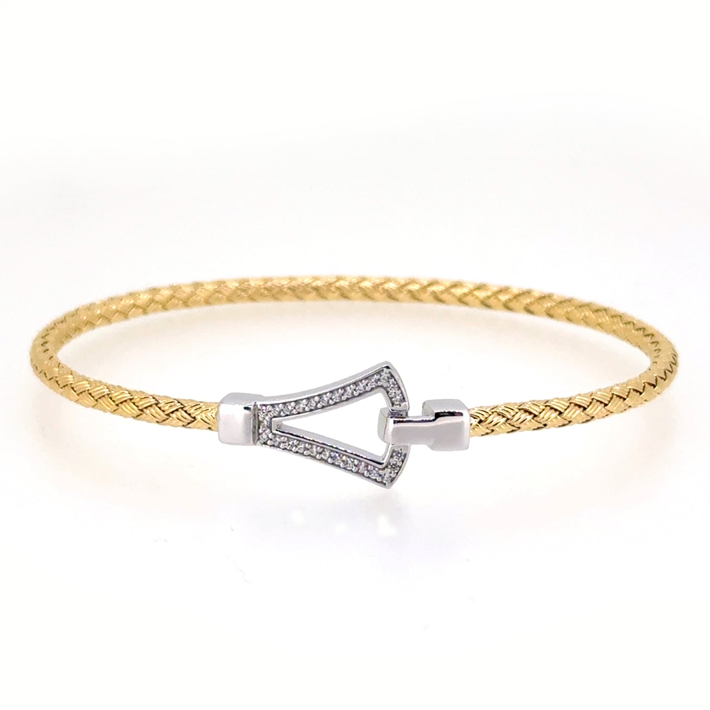 Triangle Buckle Basketweave Bracelet