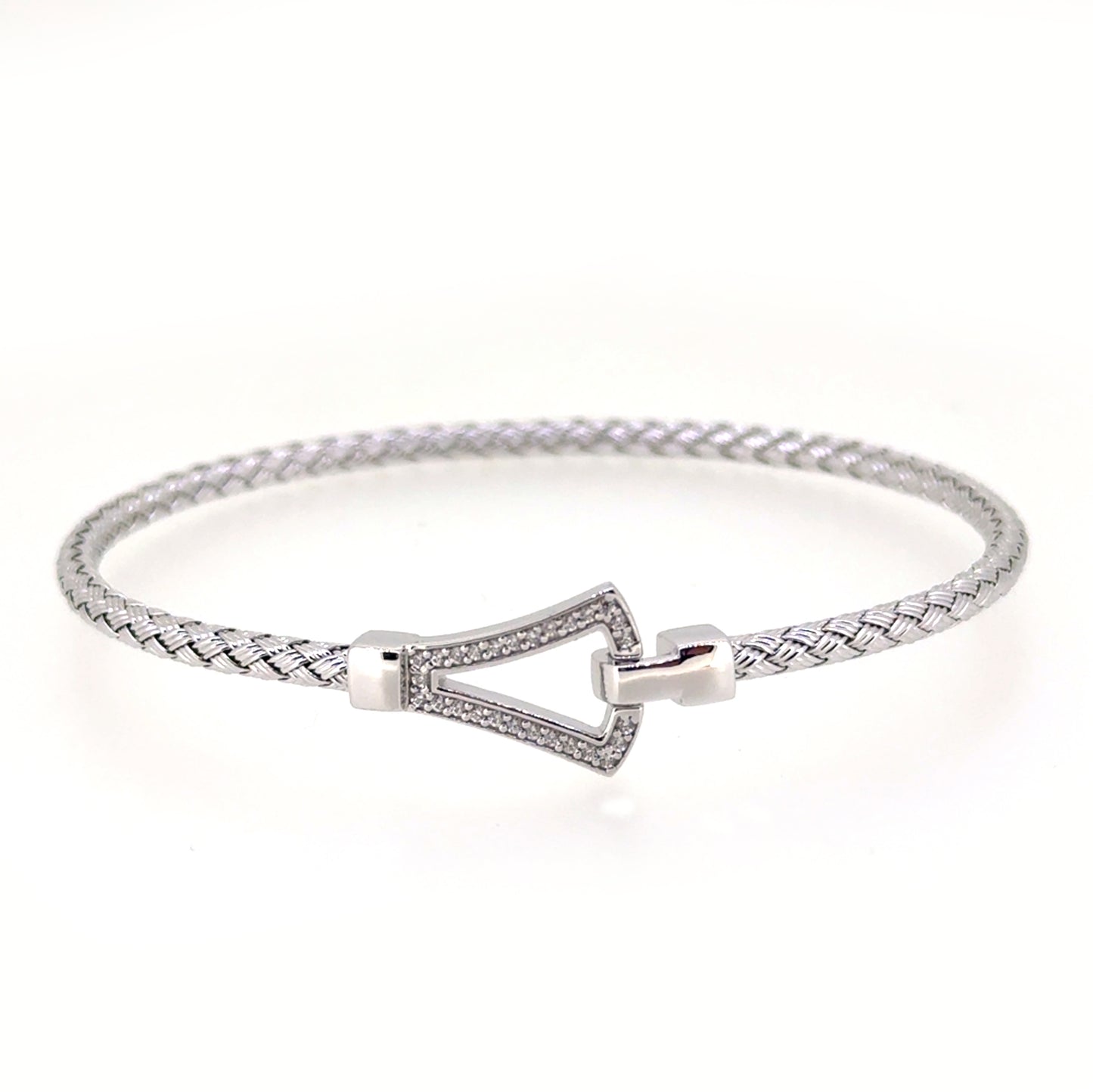 Triangle Buckle Basketweave Bracelet
