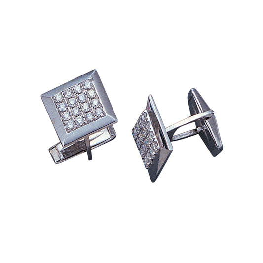 Square Diamond Grid Cufflinks   (LWCL-550-D)