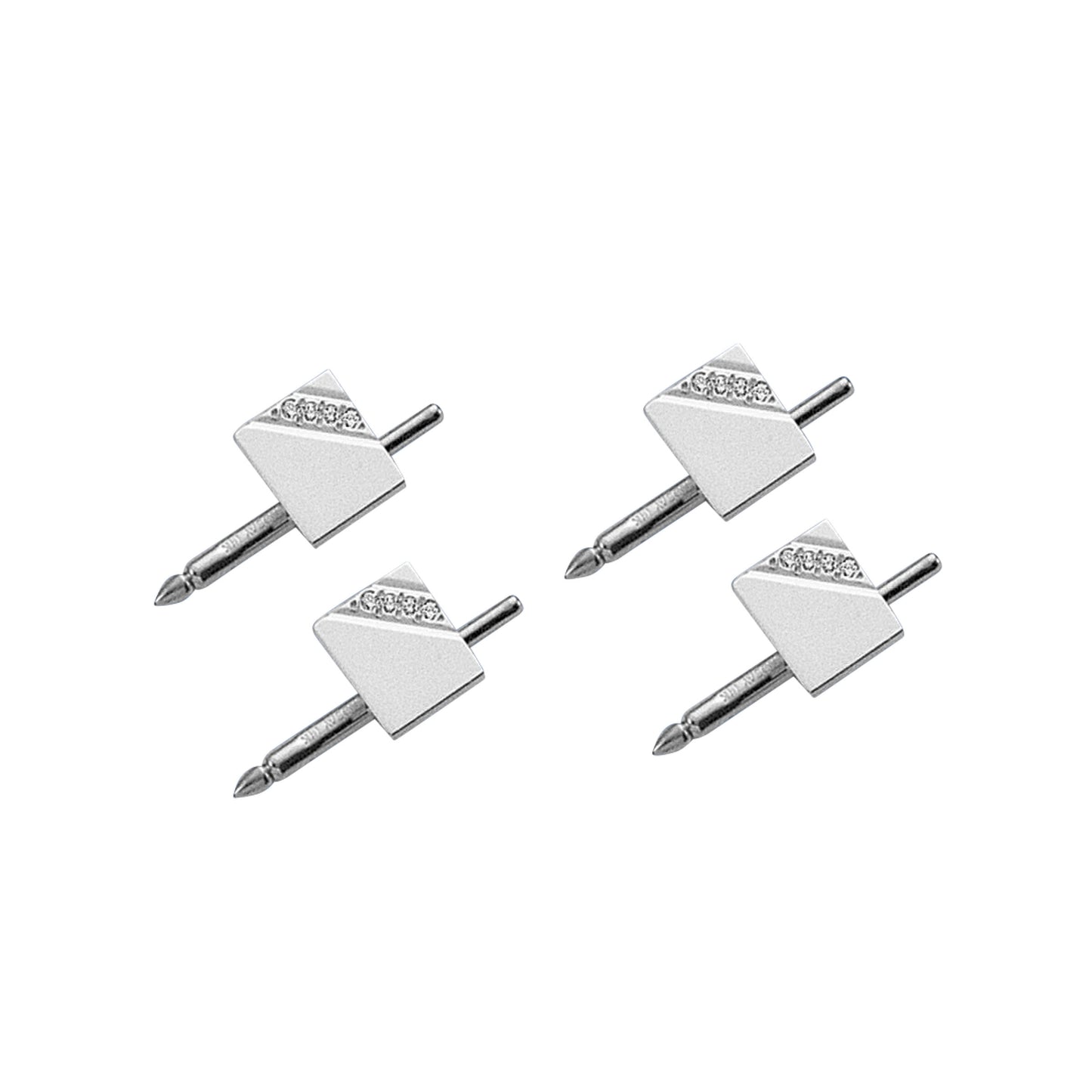 Rectangle Stud Set with Corner Diamond Stripe (LWSS-192B)
