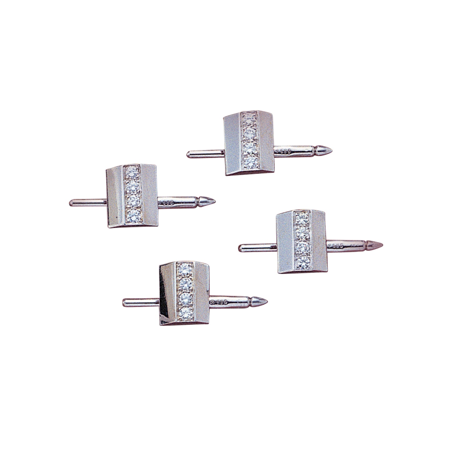 Shed Roof Stud Set with Central Diamond Row (LWSS-24P-D)