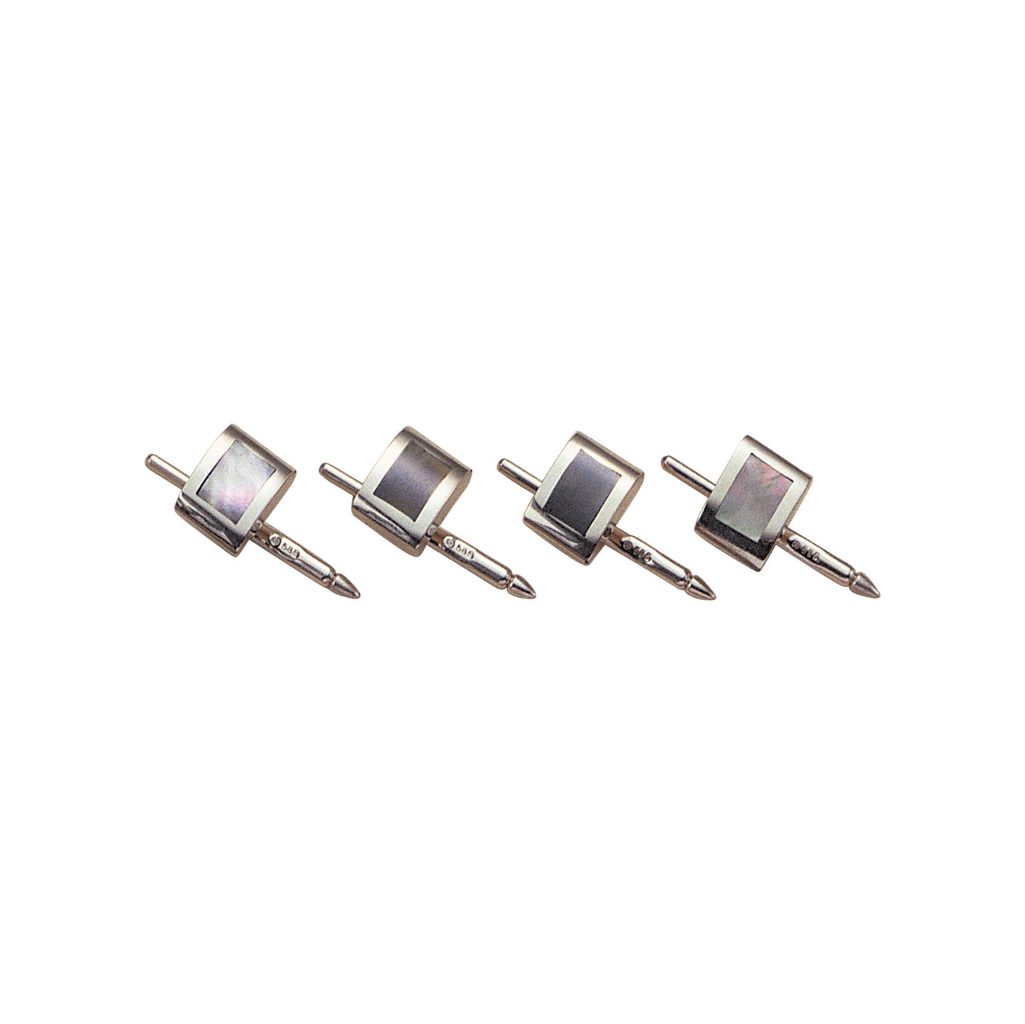Rectangle Smokey Mother of Pearl Inlay Stud Set (LWSS-528-40)