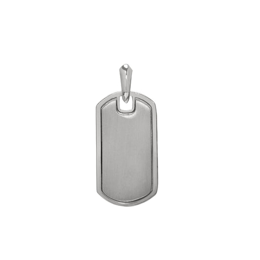 Two Tone Dog Tag Pendant Charm   (SCM-001-RH-RH)