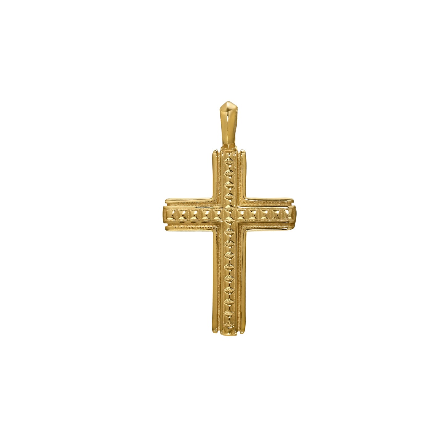 Studded Center Cross Pendant Charm (SCM-006-G)