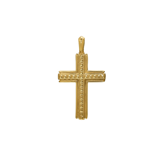 Studded Center Cross Pendant Charm   (SCM-006-G)