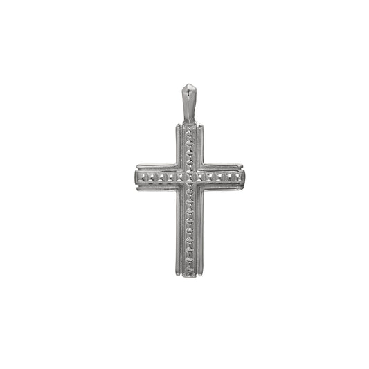 Studded Center Cross Pendant Charm   (SCM-006-RH)