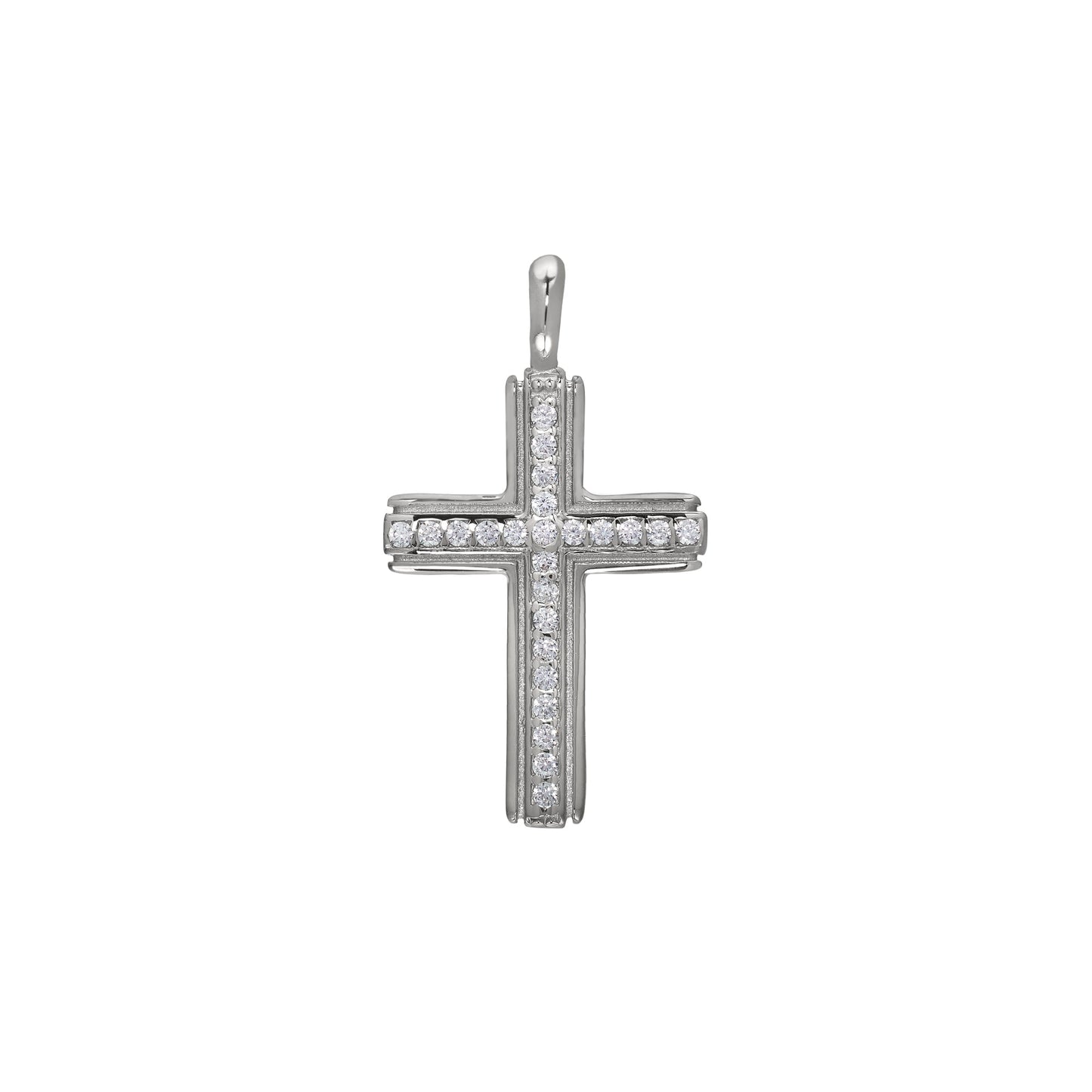 Cross Pendant Charm with Center Stone Channel (SCM-007-RH)