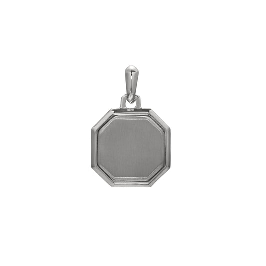 Two Tone Octagon Pendant Charm   (SCM-012-RH-RH)