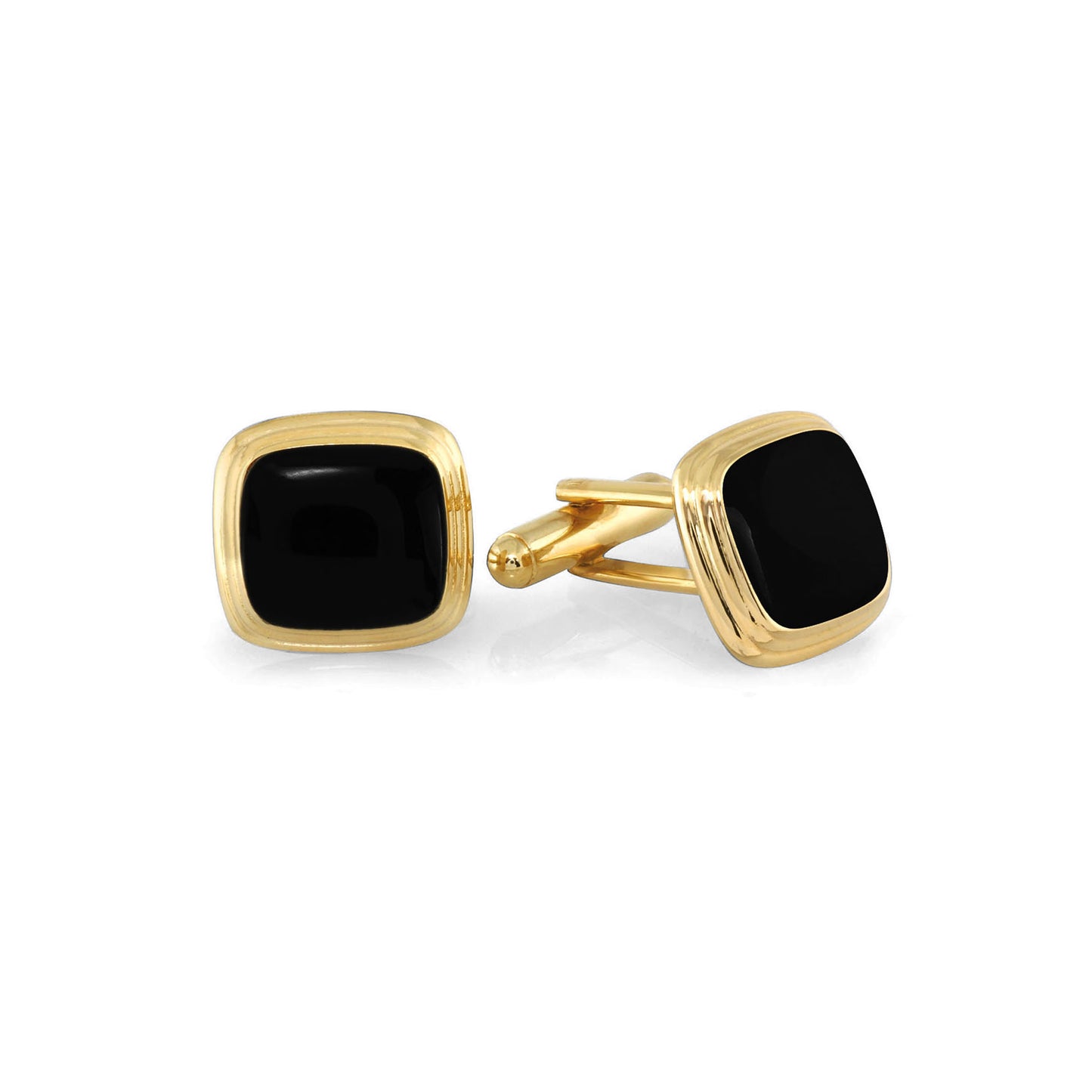 Cushion Cufflinks with Black Lacquer