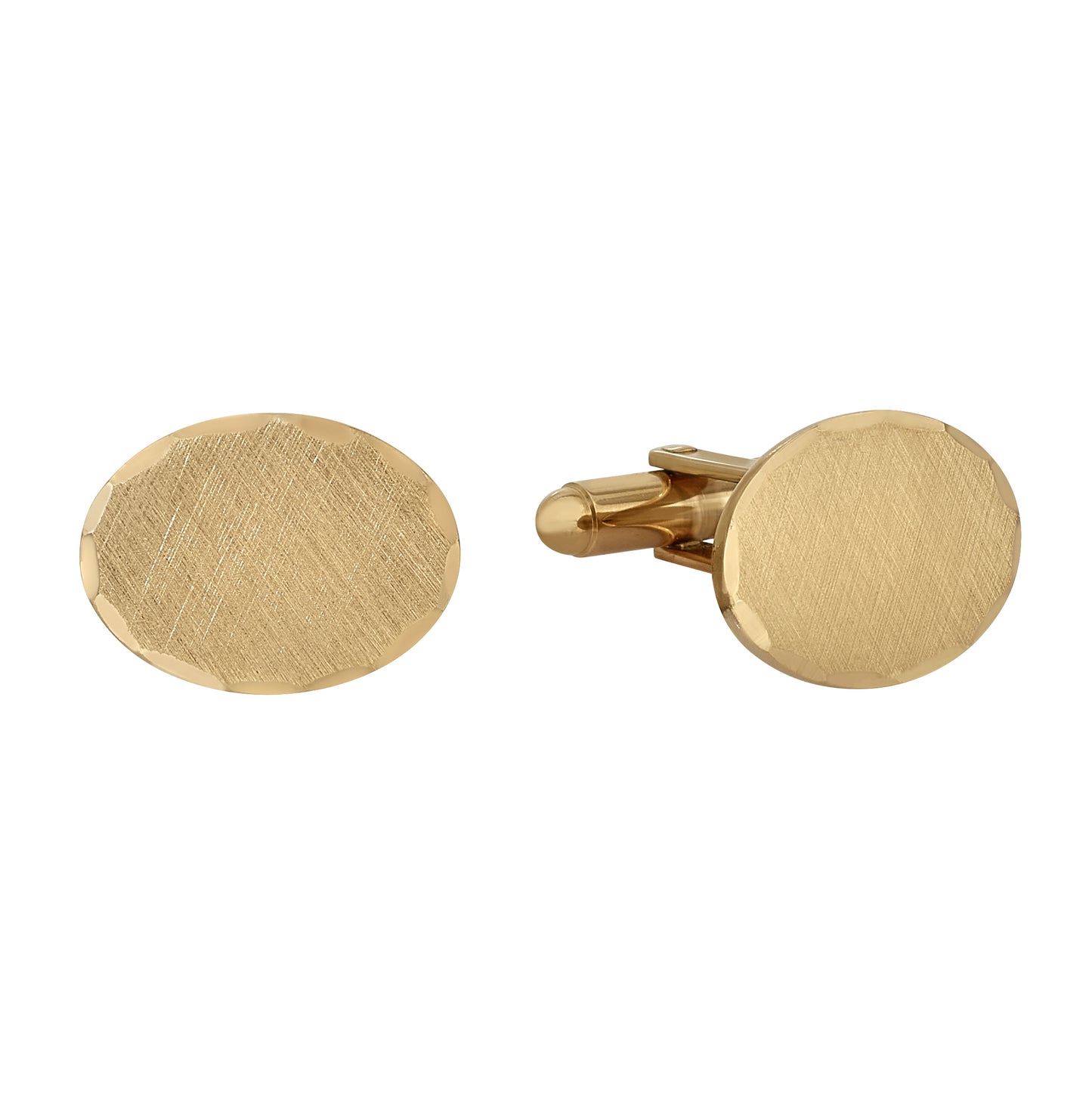 Florentine Oval Cufflinks with Scalloped Edge