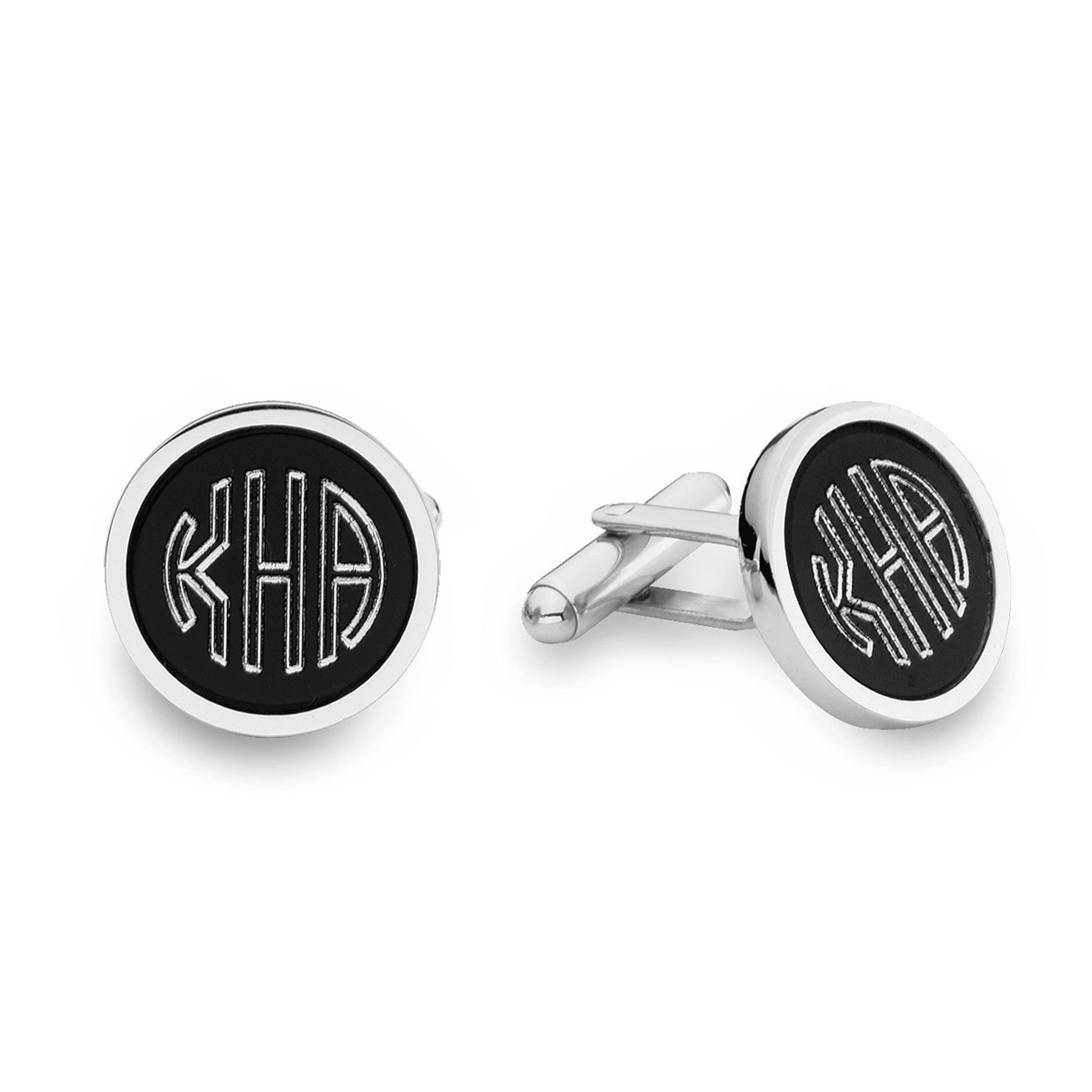 Round Cufflinks with Black Aluminum