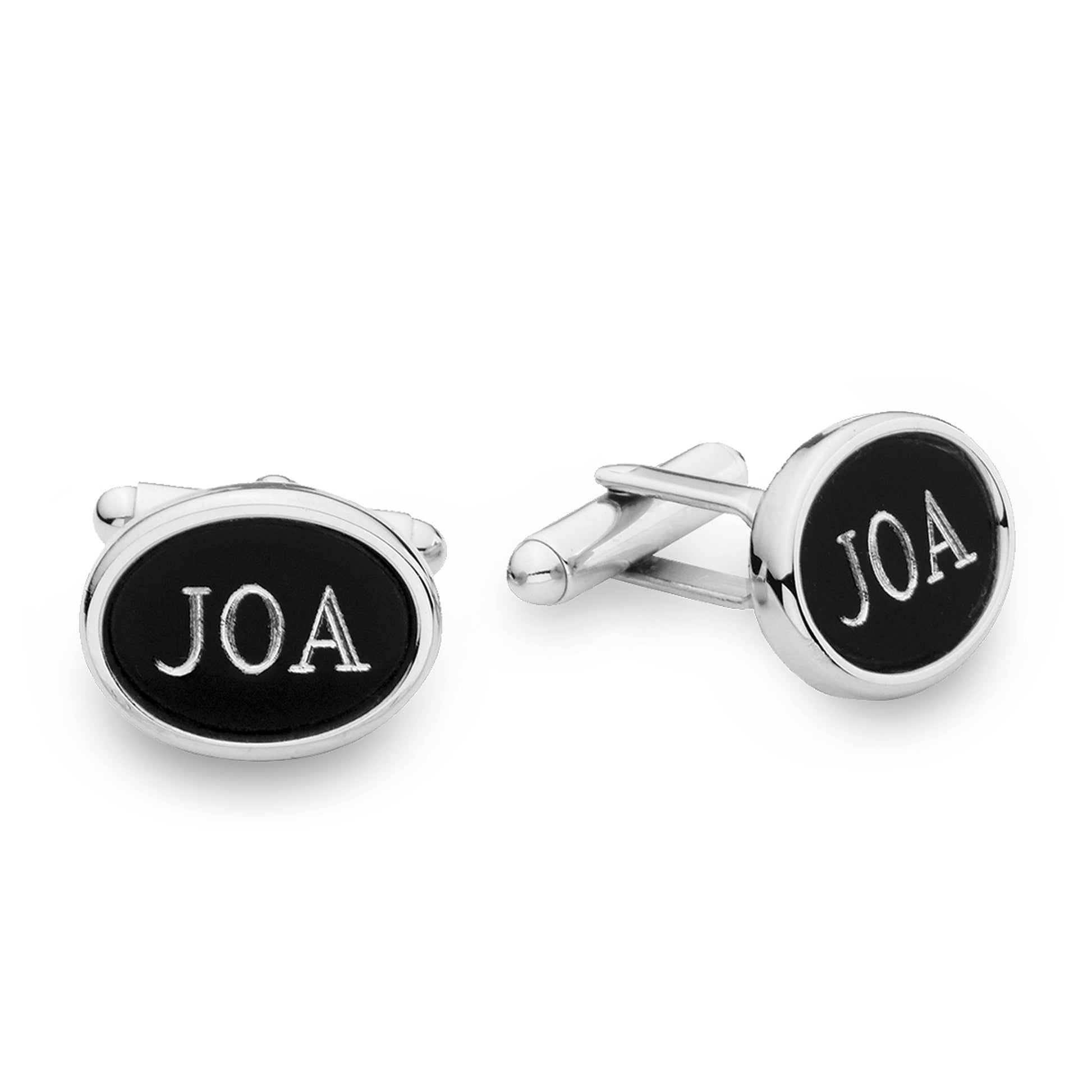 Oval Cufflinks with Black Aluminum