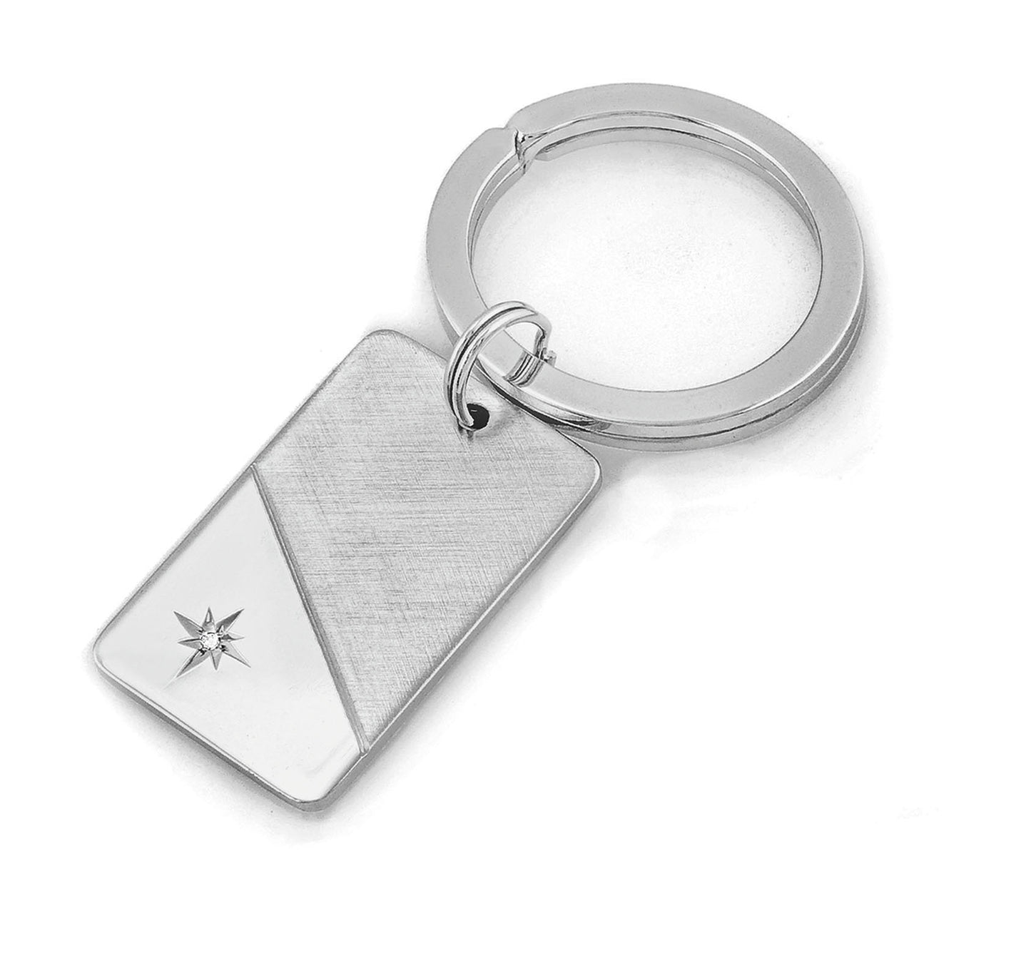 Two Tone Key Ring with Diamond