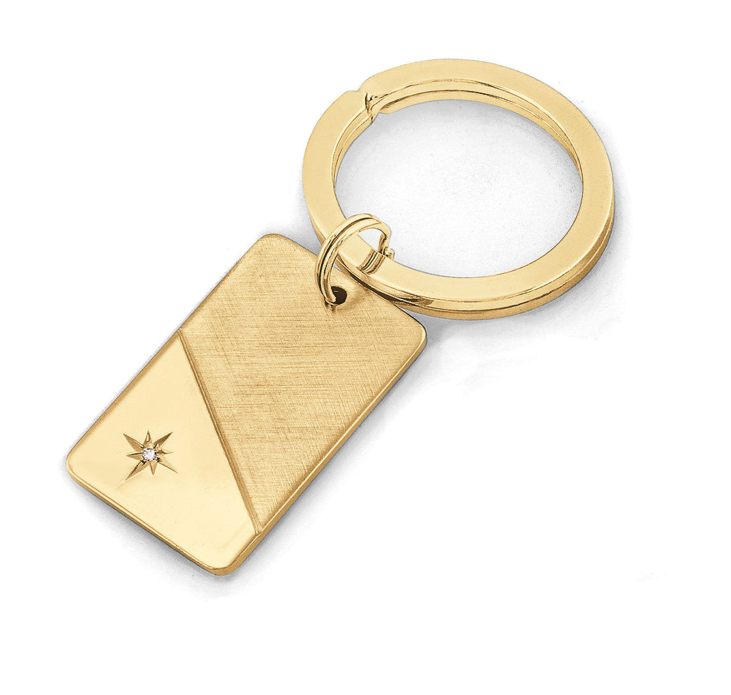 Two Tone Key Ring with Diamond