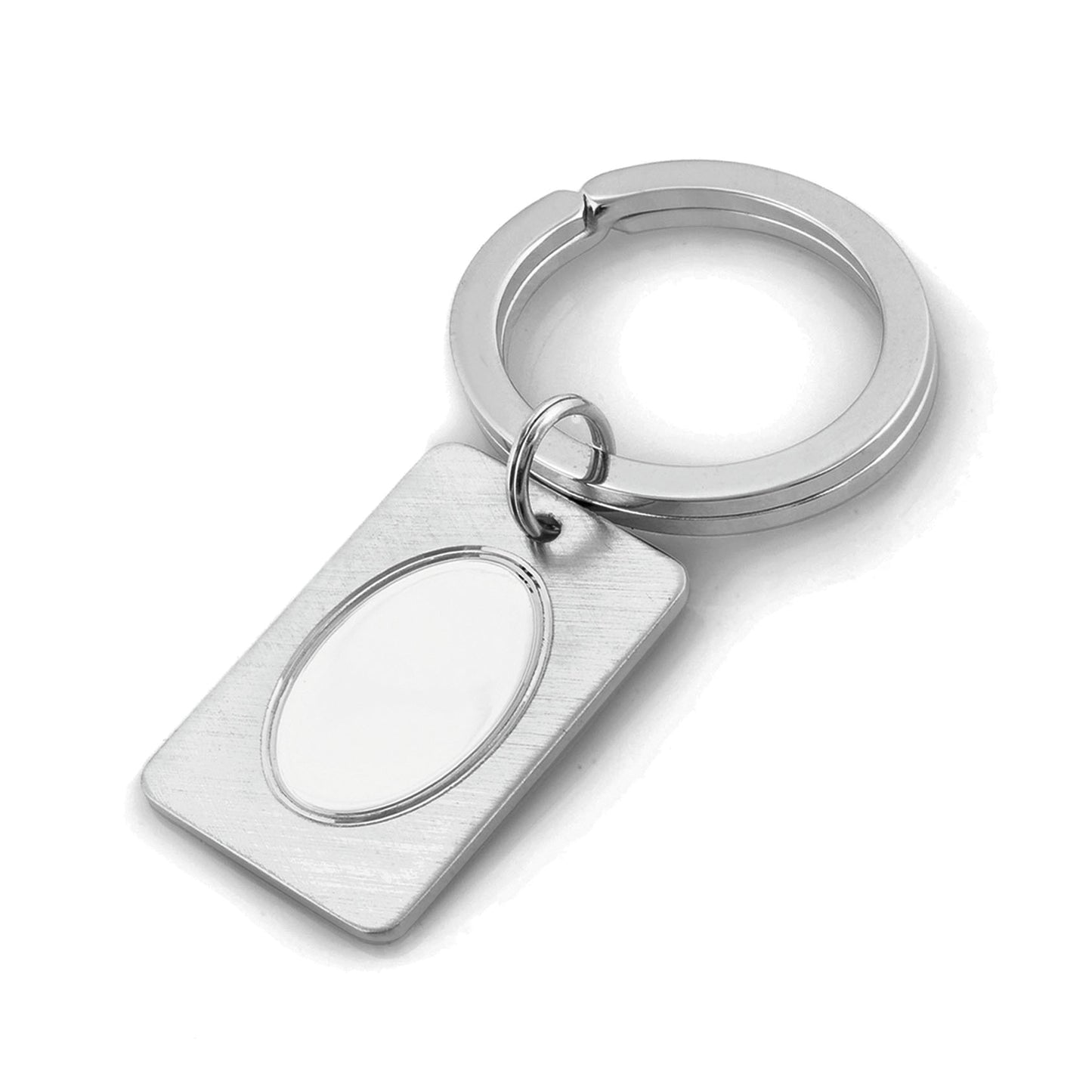 Florentine Key Ring with Polished Oval Center