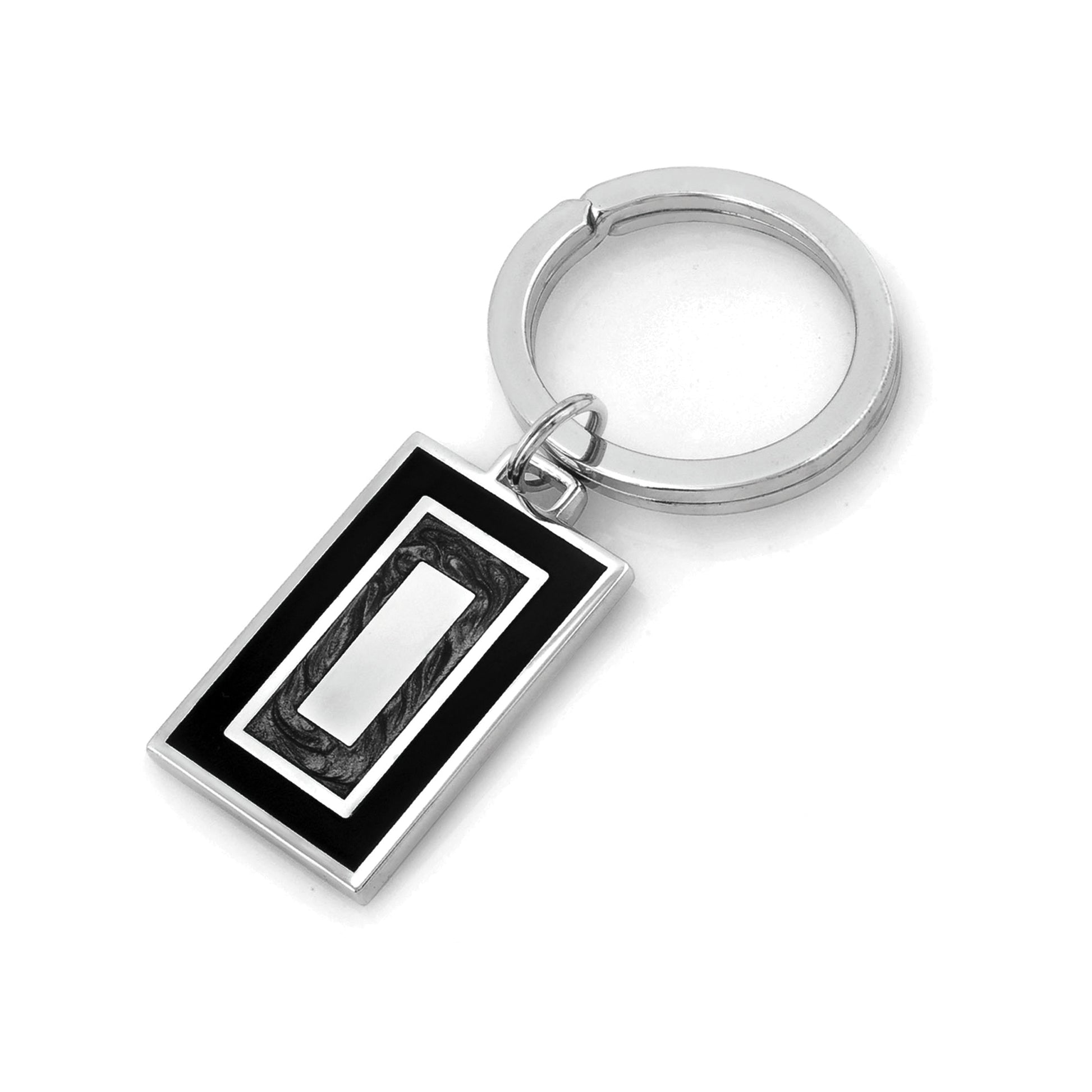 Black and Grey Marbled Lacquer Key Ring