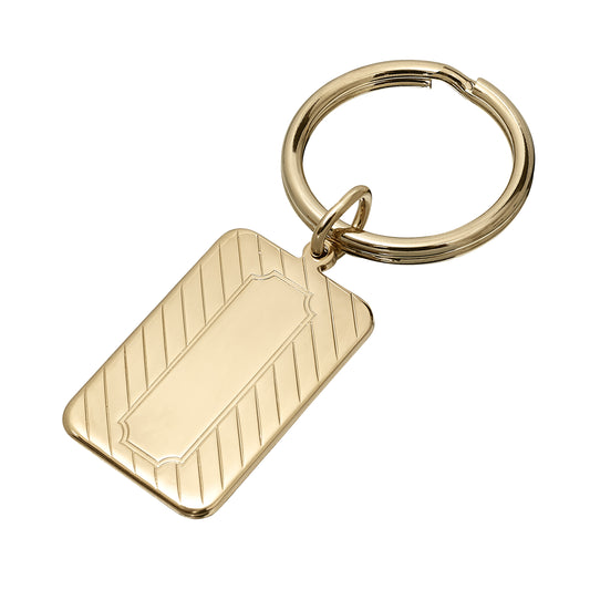 Polished Key Ring with Diagonal Stripes