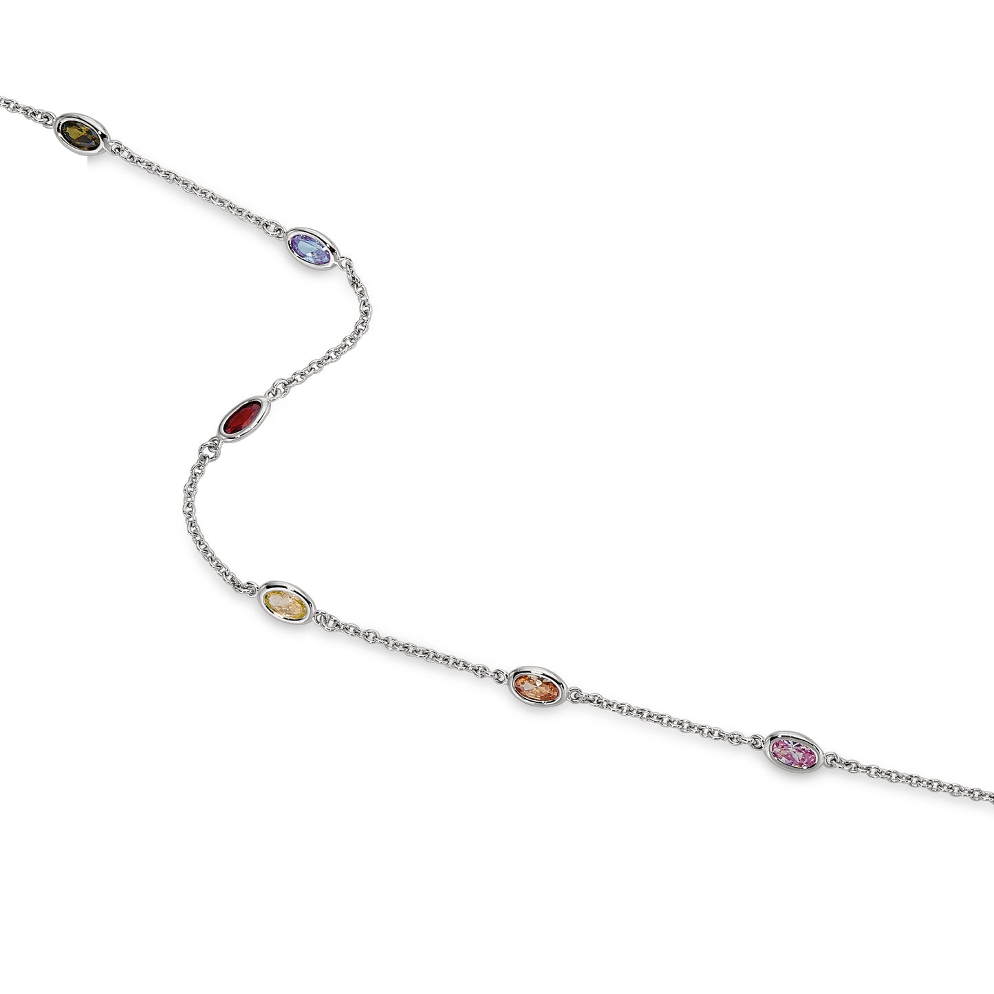 Multicolor Simulated Stone Station Chain