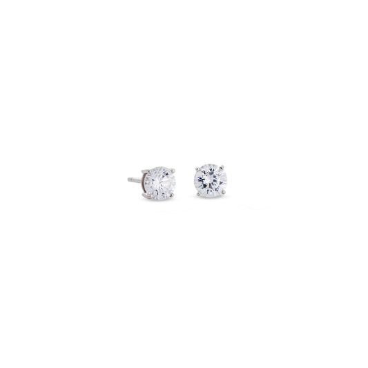 Prong Set Round Simulated Diamond Stud Earrings