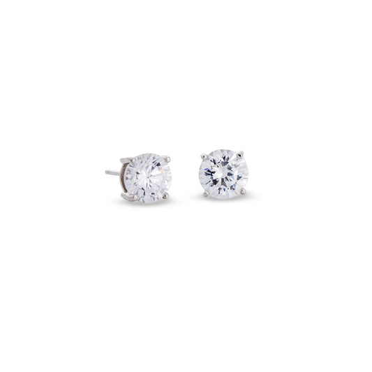 Prong Set Round Simulated Diamond Stud Earrings