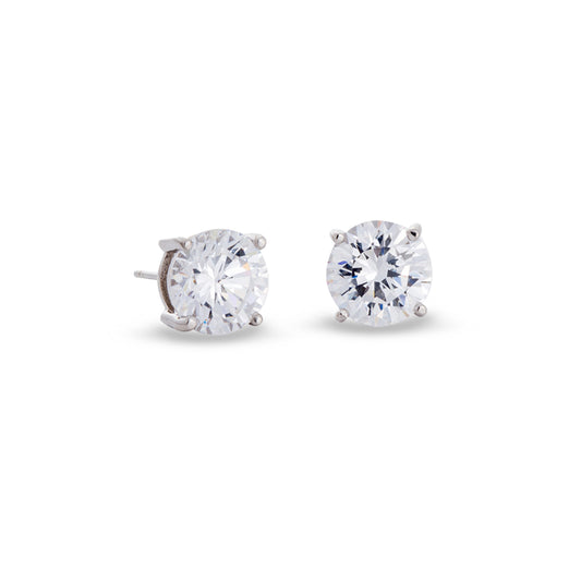 Prong Set Round Simulated Diamond Stud Earrings