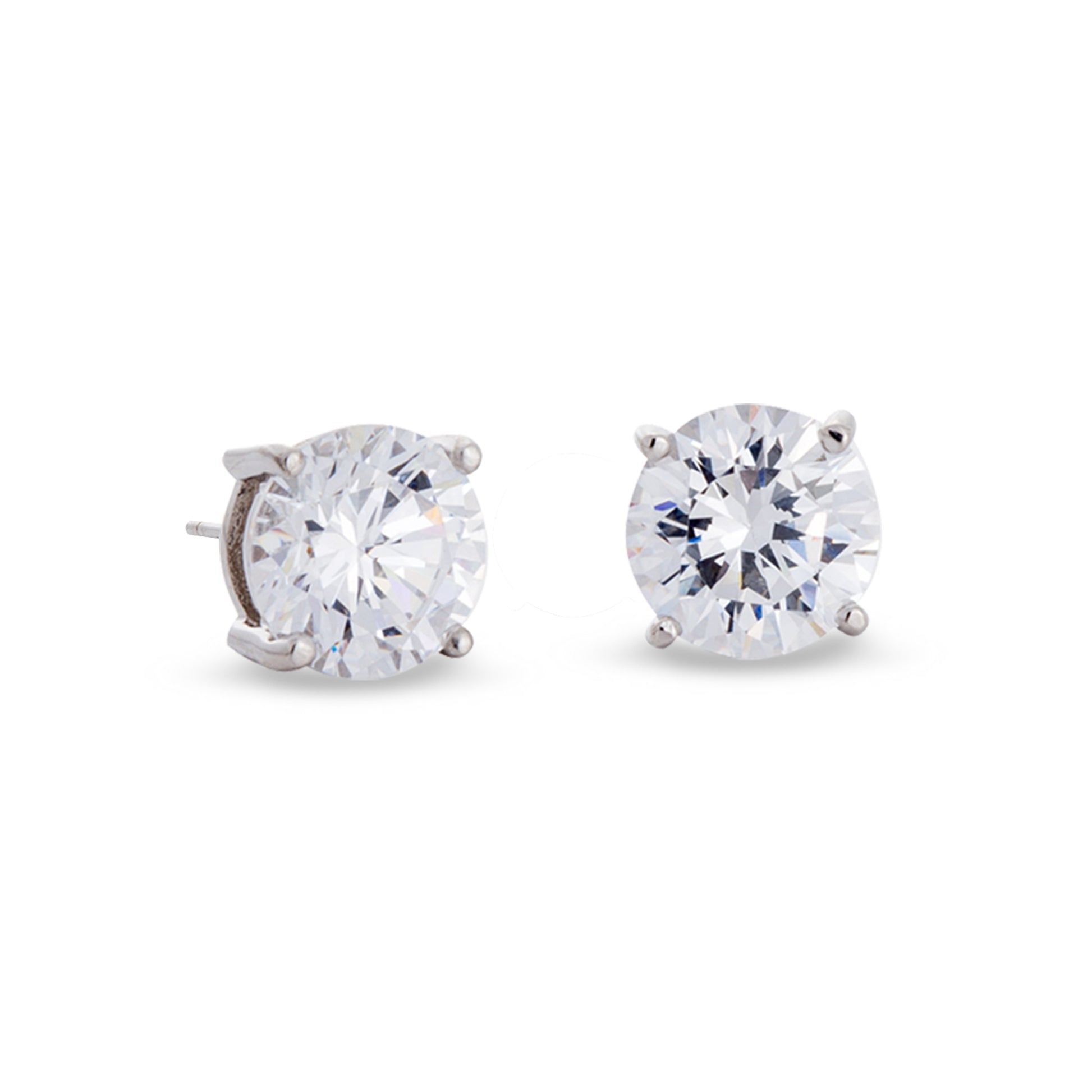 Prong Set Round Simulated Diamond Stud Earrings