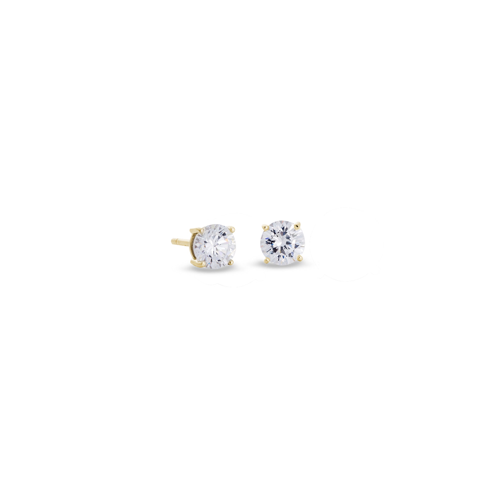 Prong Set Round Simulated Diamond Stud Earrings