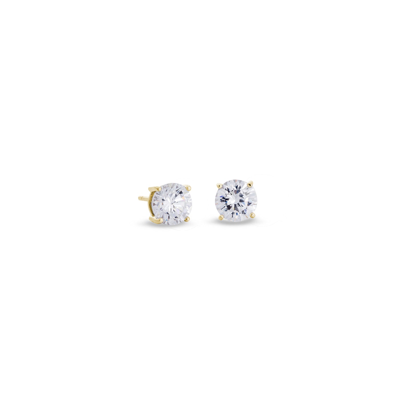 Prong Set Round Simulated Diamond Stud Earrings