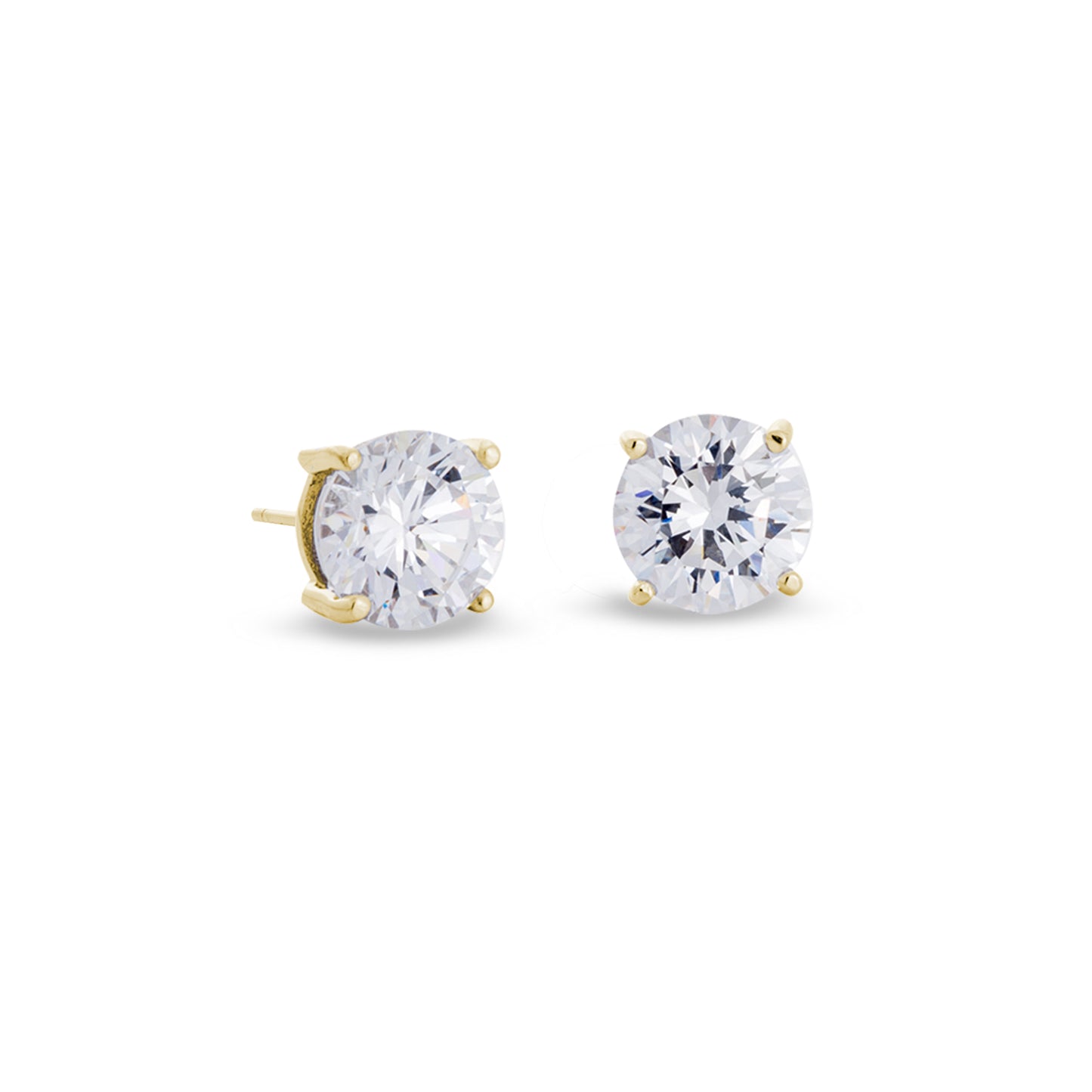 Prong Set Round Simulated Diamond Stud Earrings