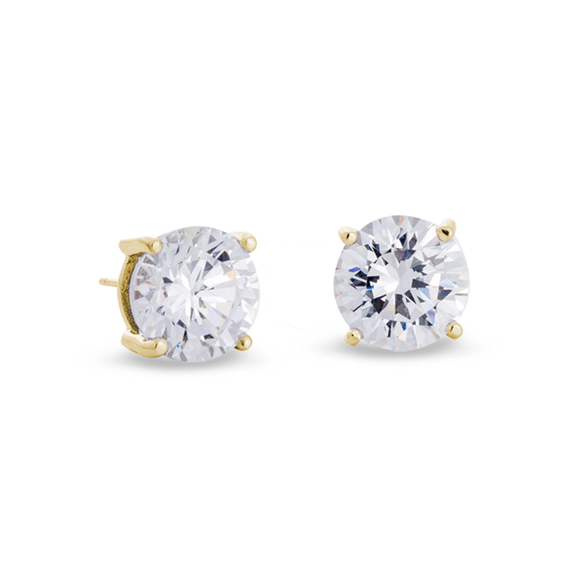 Prong Set Round Simulated Diamond Stud Earrings