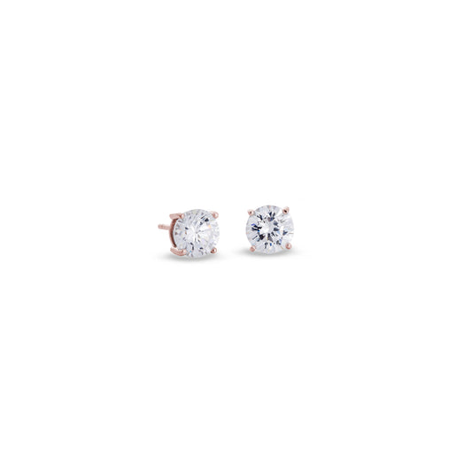 Prong Set Round Simulated Diamond Stud Earrings