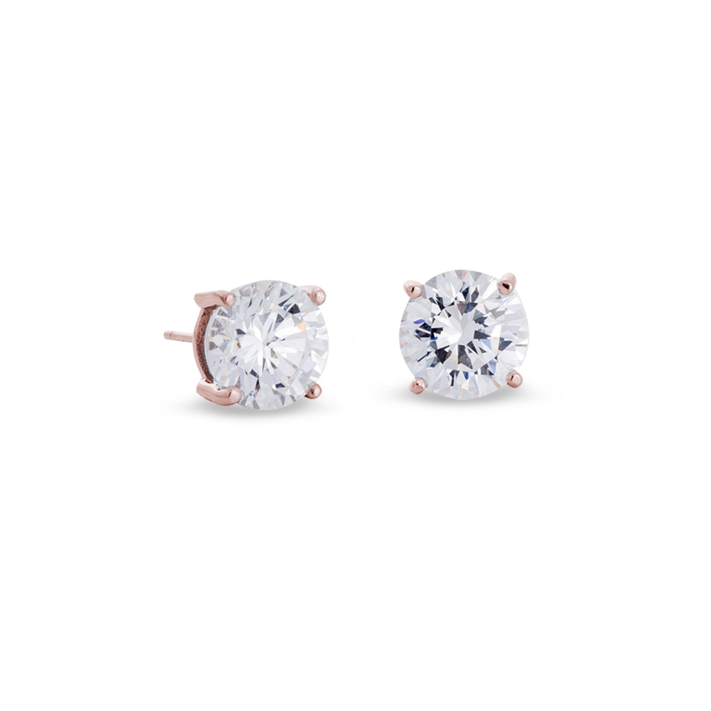 Prong Set Round Simulated Diamond Stud Earrings