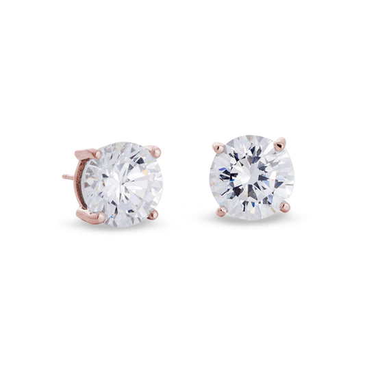 Prong Set Round Simulated Diamond Stud Earrings