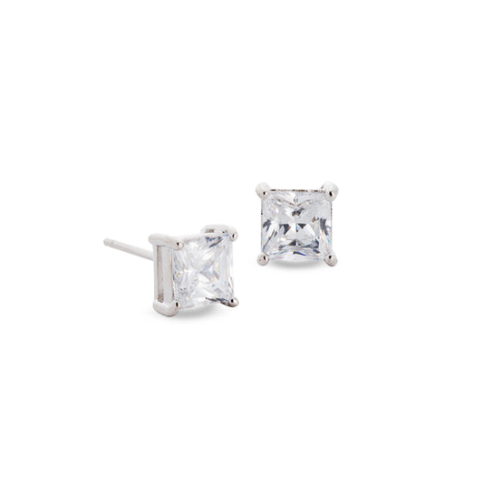 Prong Set Princess Cut Simulated Diamond Stud Earrings