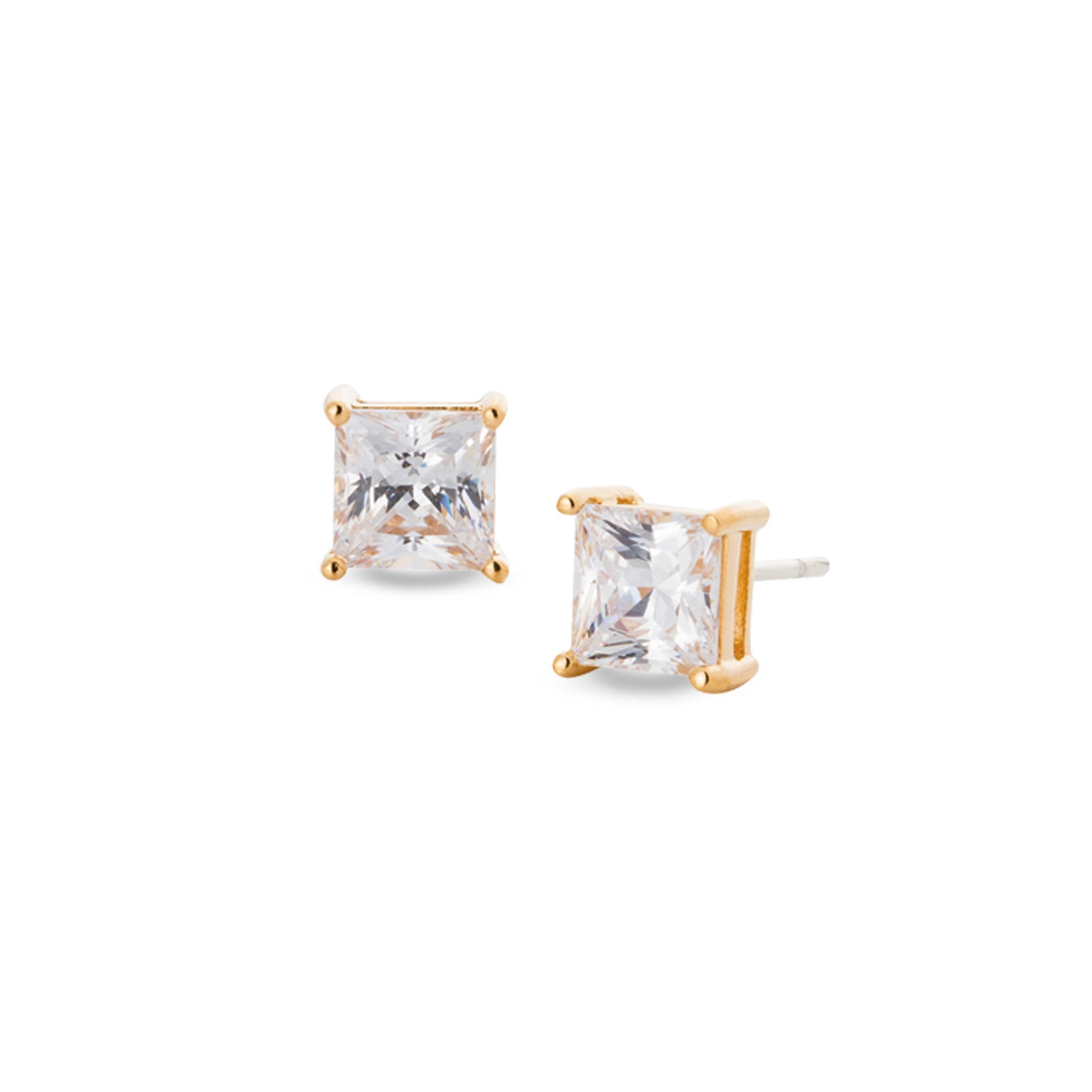 Prong Set Princess Cut Simulated Diamond Stud Earrings