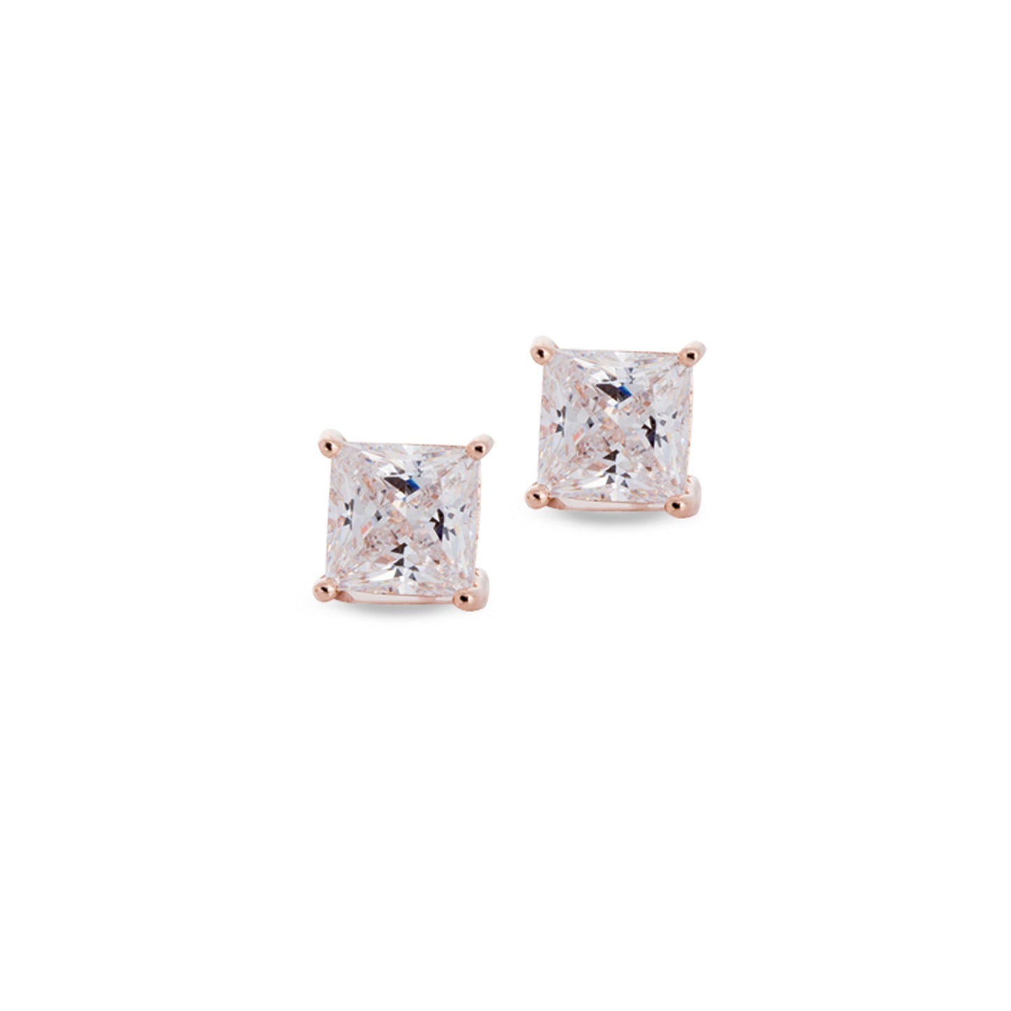 Prong Set Princess Cut Simulated Diamond Stud Earrings