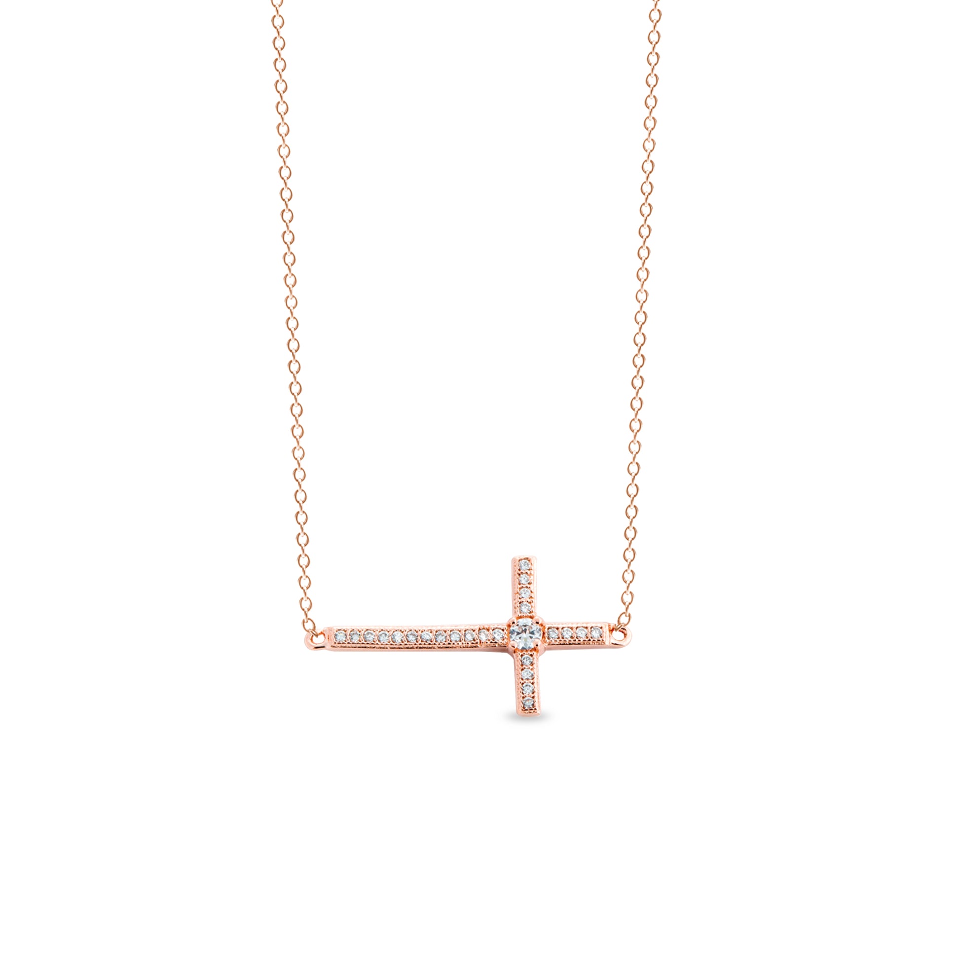 Sideways Cross Necklace