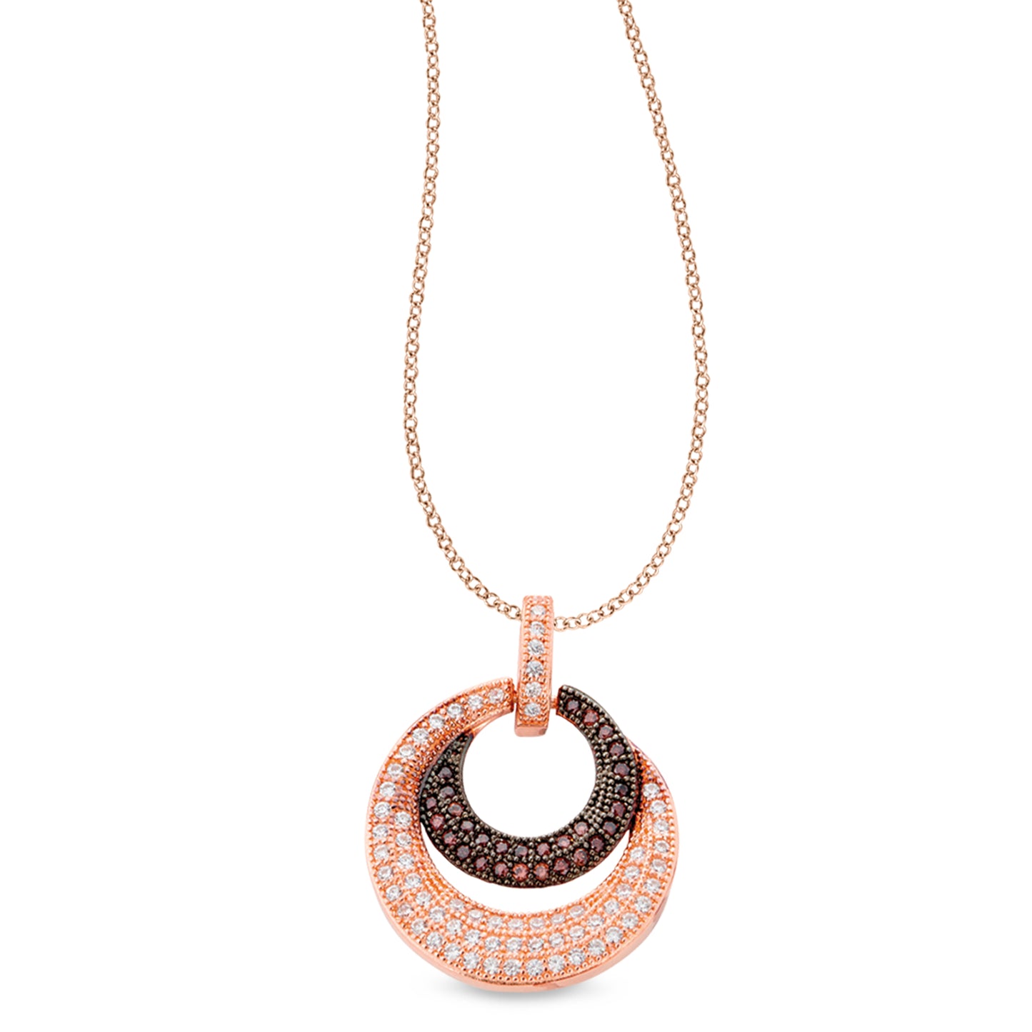 Two Tone Rose Gold and Black Rhodium Pendant