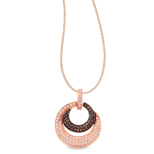 Two Tone Rose Gold and Black Rhodium Pendant