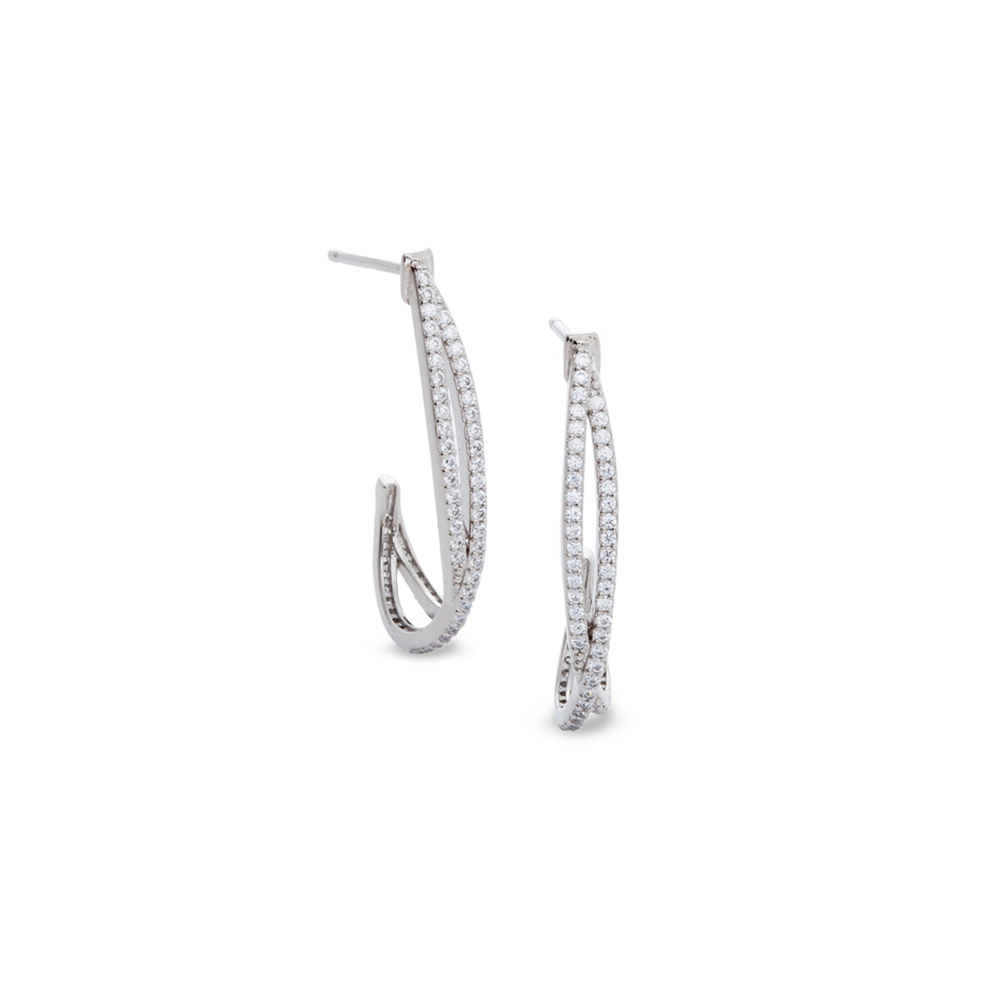 Criss Cross Half Hoop Earrings