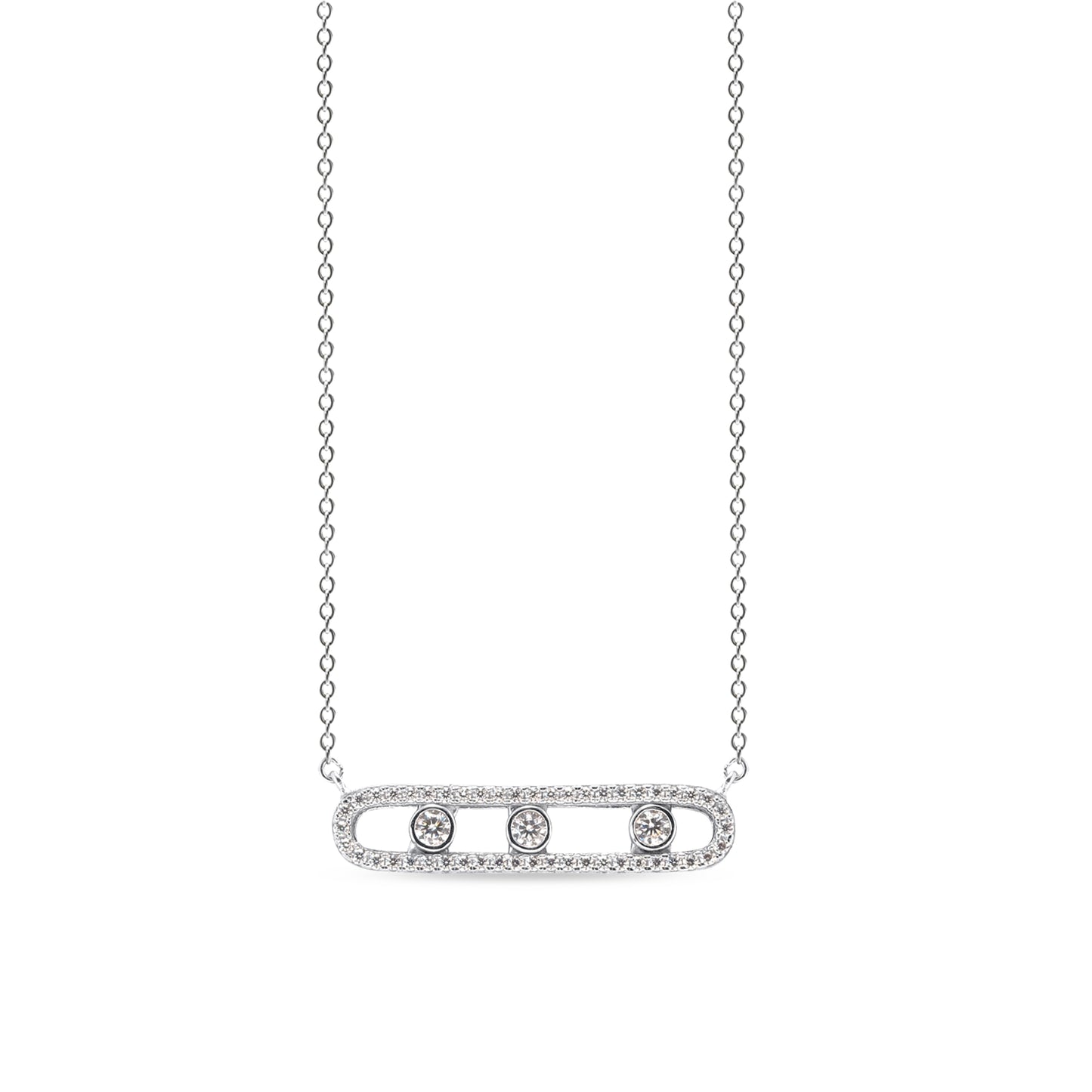 Rectangular Floating Stones Necklace