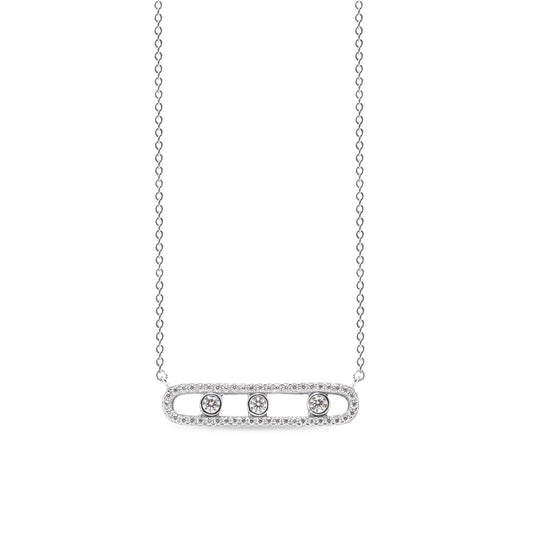 Rectangular Floating Stones Necklace