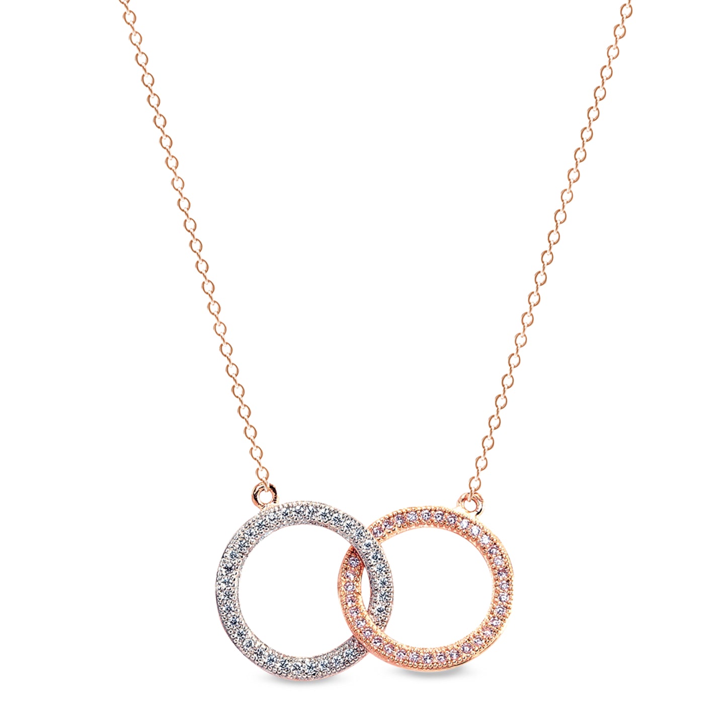 Two Tone Intertwined Circles Necklace