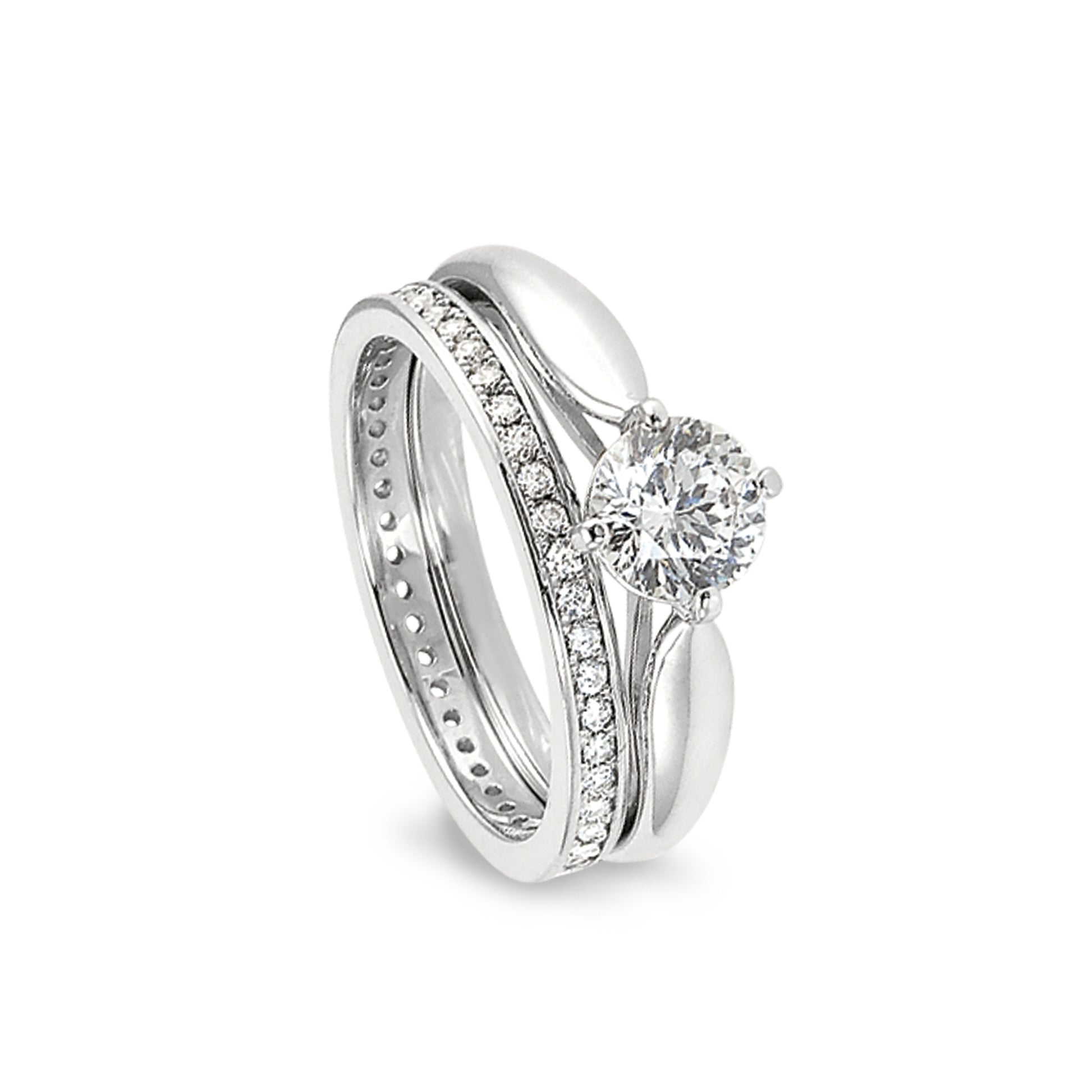 Solitaire Engagement Ring Set