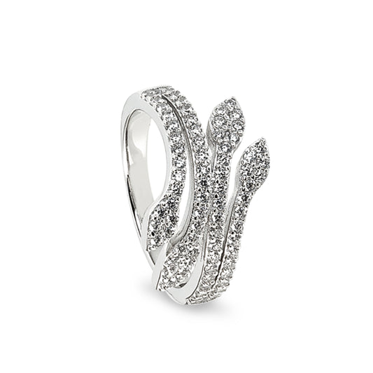 Micropave Leaf Ring