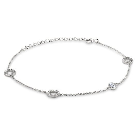 Open Circle and Bezel Bracelet